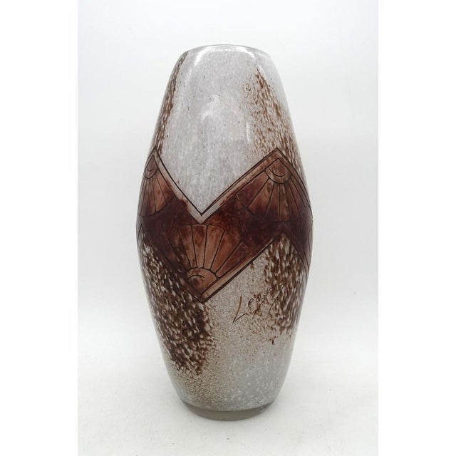 Art Deco Acid Etched Cameo Art Glass Vase from Legras, 1920s For Sale - Image 4 of 12