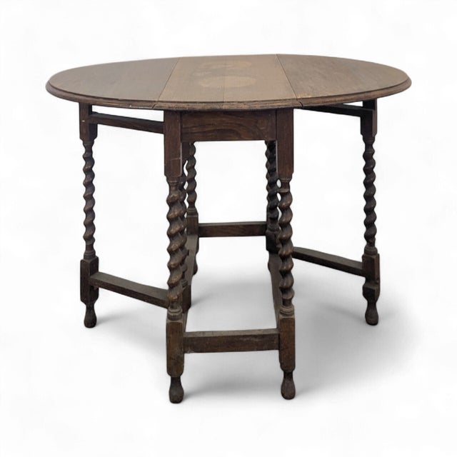 Vintage Gateleg Oak Table For Sale - Image 6 of 6