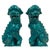 Vintage Chinese Porcelain Green Foo Dog Figurines - A Pair For Sale - Image 9 of 13