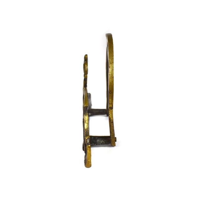 English Early 20th Century Brass Equestrian Horseshoe Horse Jockey Letter Rack Napkin Holder, England For Sale - Image 3 of 6