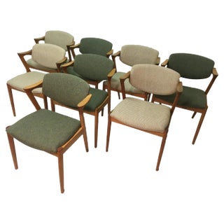 Oak Dining Chairs by by Kai Kristiansen for Andersen Møbelfabrik, Customizable Reupholstery, 1960s, Set of 8 For Sale