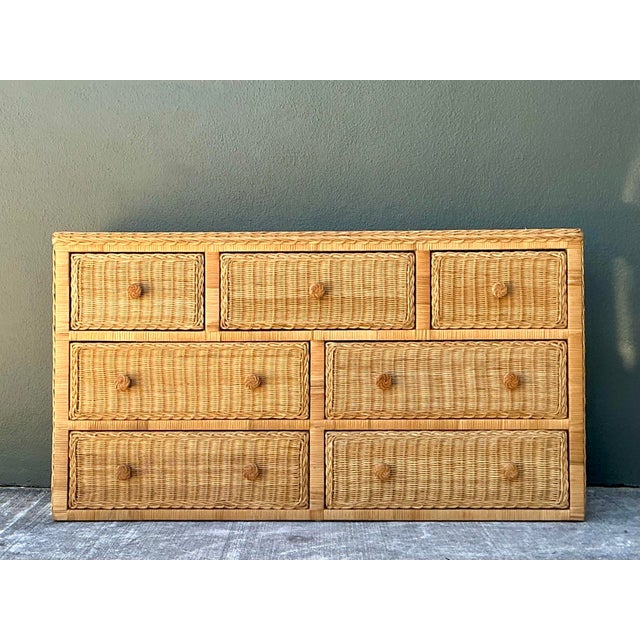 Vintage Woven Rattan Dresser For Sale - Image 12 of 12