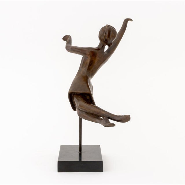 Late 20th Century Tanya Poust Stylized Figure Patinated Bronze For Sale - Image 5 of 7