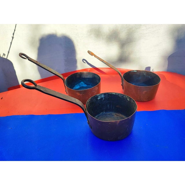 Vintage Copper Pans, 1920s, Set of 3 For Sale - Image 4 of 6