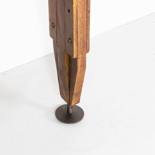 Vintage Italian Floor-to-Ceiling Oak Bookcase, 1960s For Sale - Image 4 of 15