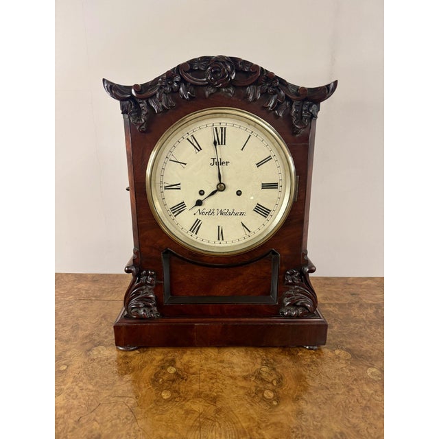 Antique 19th Century Mahogany Bracket Clock, 1860 For Sale - Image 3 of 7