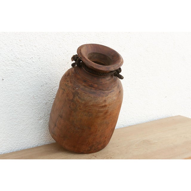 19th Century Authentic Antique Wood Ghee Pot For Sale - Image 5 of 6
