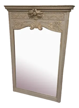 Vintage French Painted Overmantle Mirror