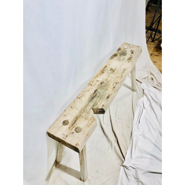 Brown Late 19th Century Antique Hand Crafted Wooden Saw Horse Table Bench For Sale - Image 8 of 9