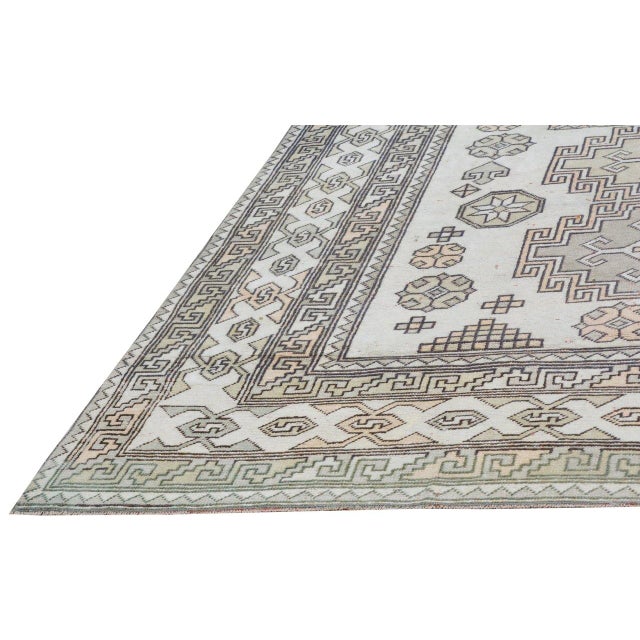 1970s Vintage Turkish Anatolian Hand Knotted Wool Rug, 7x11 For Sale - Image 5 of 6