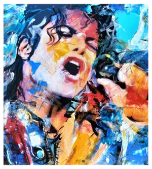Ivana Burello, Michael Jackson, Original Acrylic Painting, 2022