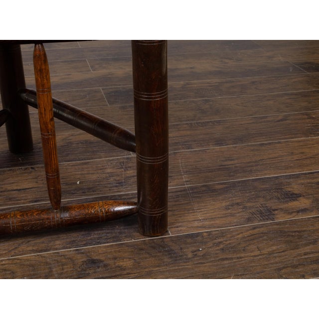 Early 20th Century English Turn of the Century Oak Corner Chair with Carved Geometric Back Splat For Sale - Image 12 of 12