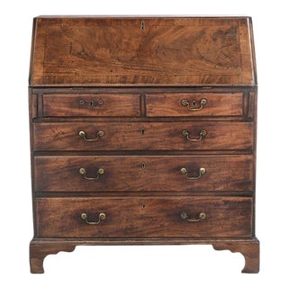 Late 18th Century George III Figured Mahogany Slant-Lid Desk For Sale