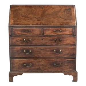Late 18th Century George III Figured Mahogany Slant-Lid Desk