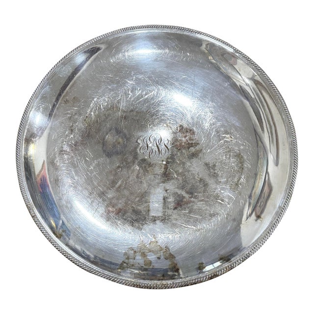 Vintage Large Silverplate Serving Tray For Sale