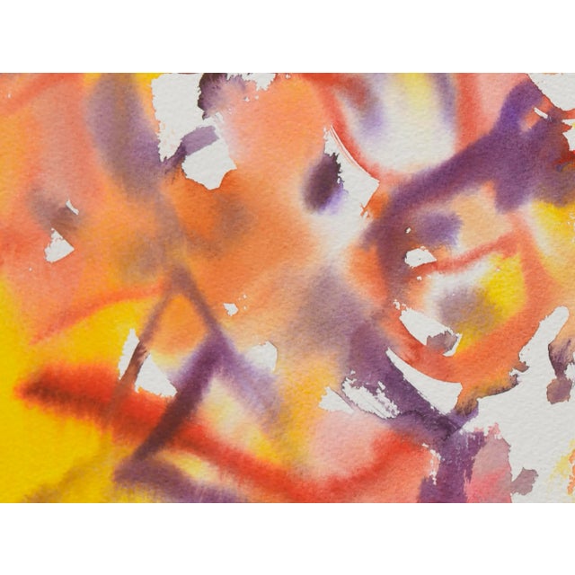 Vintage Abstract Sunset Watercolor by Les Anderson For Sale - Image 4 of 7