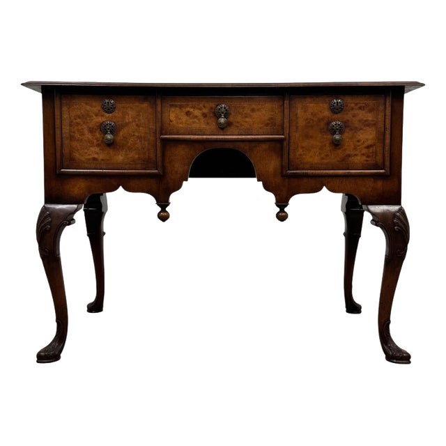 20th Century Figured Burr Walnut Writing Table For Sale