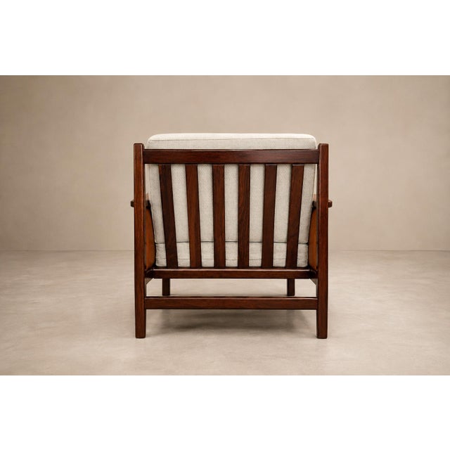 Brazilian Modern Armchair in Rosewood, Leather & Linen, Fatima, 1960s For Sale - Image 10 of 18