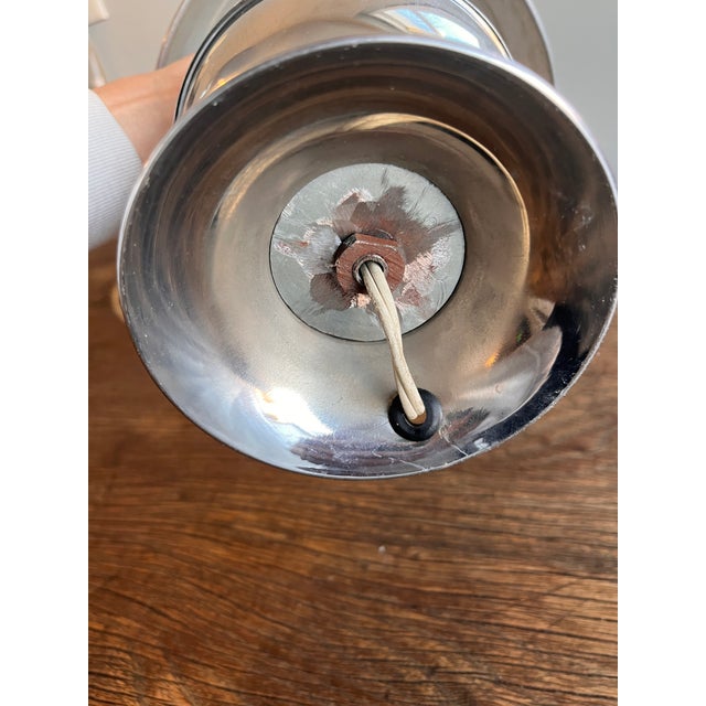 Silver Rare Antique Art Deco Machine Age 1930's Saturn Chase Table Lamp - Aluminium Shade For Sale - Image 8 of 8