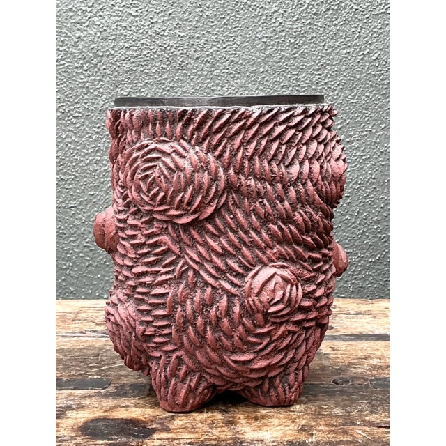 Vintage Sculptural Ceramic Vase For Sale - Image 11 of 12