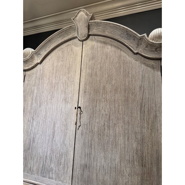 Antique White Jonathan Charles Alnwick European Style Whitewashed Bureau Secretary Bookcase For Sale - Image 8 of 11