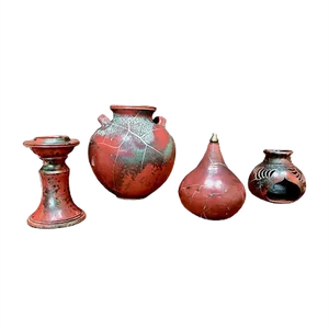 German Glazed Ceramic Set from Schellbach Pottery, 1960s, Set of 4