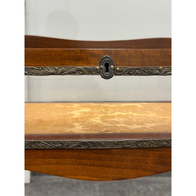 Louis XV Style Glass Top Vitrine Display Table, Vintage For Sale - Image 9 of 12