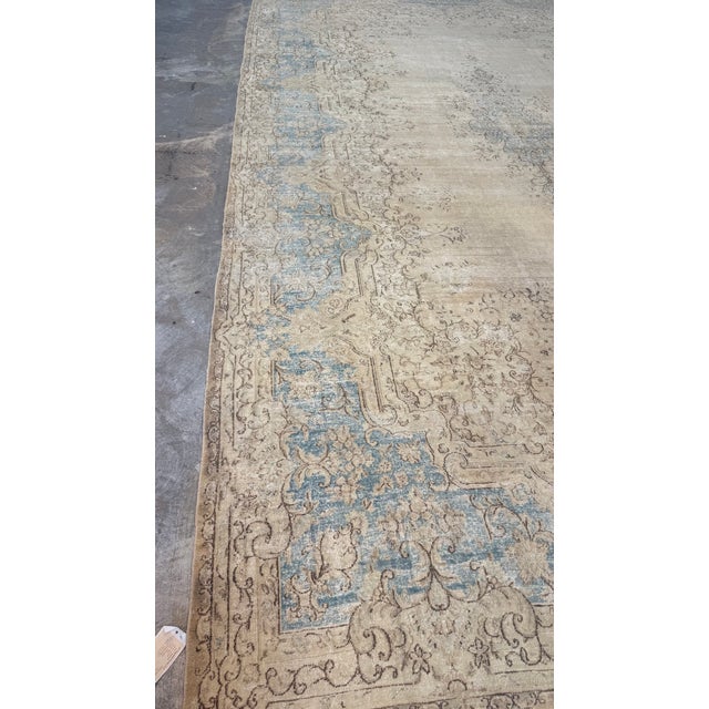 Mid-20th Century Antique Kerman Wool Rug For Sale - Image 12 of 16