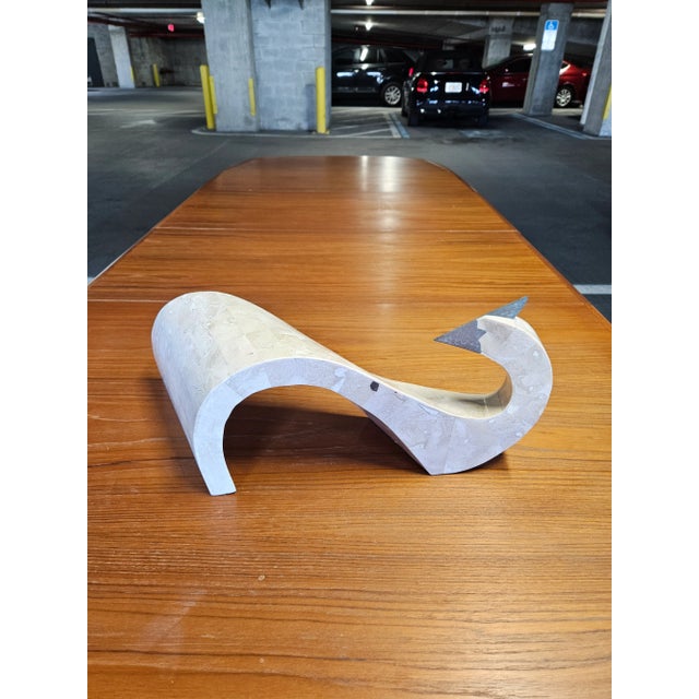 Maitland - Smith 1980s Maitland Smith Modernist Tessellated Stone Swan For Sale - Image 4 of 9