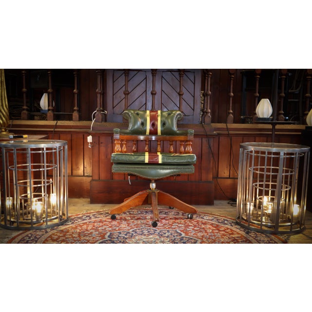 Captain's Swivel Leather Armchair, 2010s For Sale - Image 10 of 18