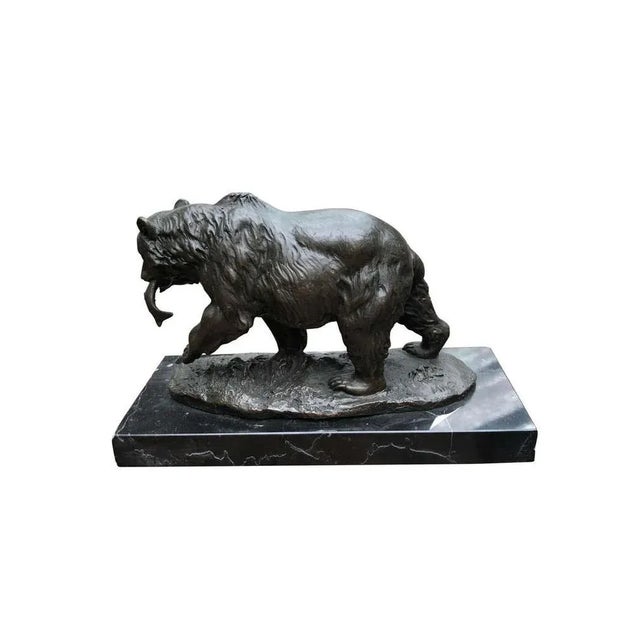 Bronze Brown Grizzly American Bear Statue, 20th-Century For Sale - Image 5 of 10