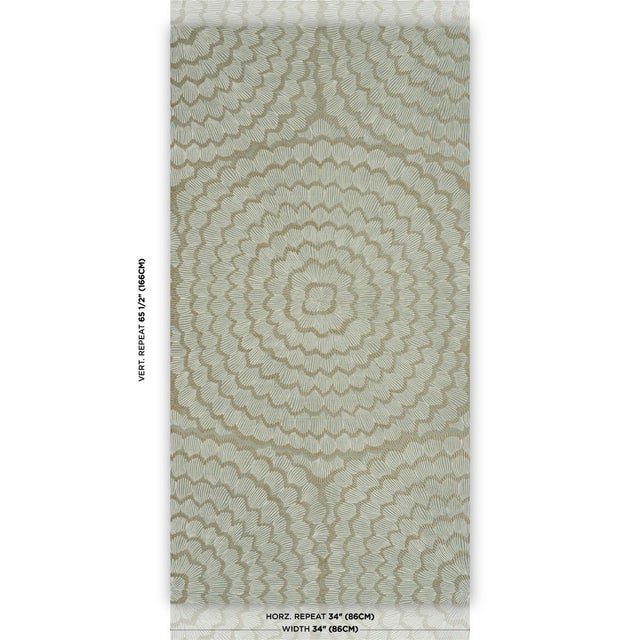 Overscale blossoms in a radiating pattern make a delicate and dreamy statement. The natural sisal ground adds dimension...