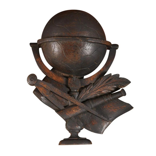 19th Century 19th Century French Carved Oak Wall Fragment Depicting Scientific Instruments For Sale - Image 5 of 12