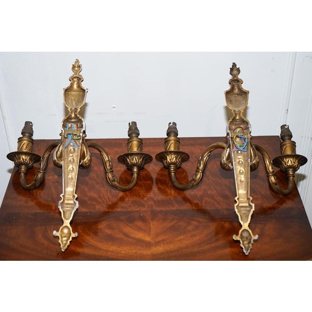 French Brass Sconces, Set of 2 For Sale - Image 12 of 13