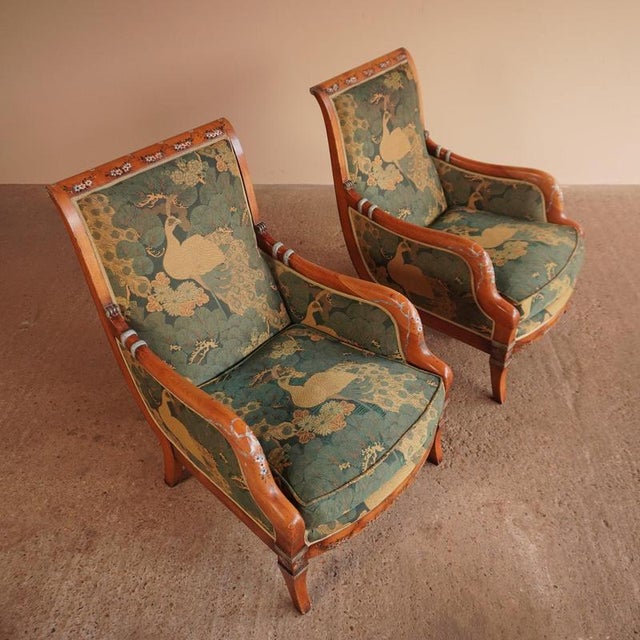 2000 - 2009 Directoire Painted Lounge Chairs, Set of 2 For Sale - Image 5 of 18