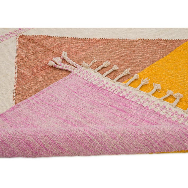 Contemporary Moroccan Flatweave Wool Rug by Azele Studio For Sale - Image 3 of 9