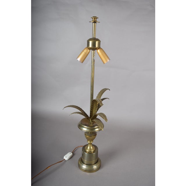 Hollywood Regency Brass Palm Table Lamp, 1960s For Sale - Image 4 of 10