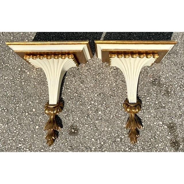 Vintage Italian Gilt Tipped Brackets - A Pair For Sale In West Palm - Image 6 of 12
