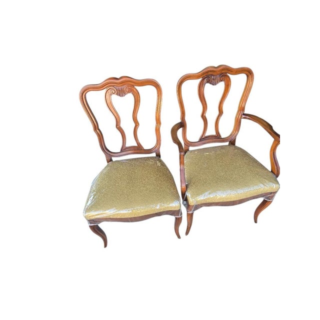 Mid 20th Century White Furniture Co. French Provincial Walnut Dining Set With 8 Chairs & Expandable Table For Sale - Image 6 of 10