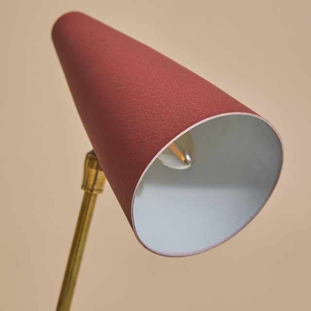 1950s Petite Italian Red Enamel Table Lamp by Stilux For Sale - Image 11 of 11
