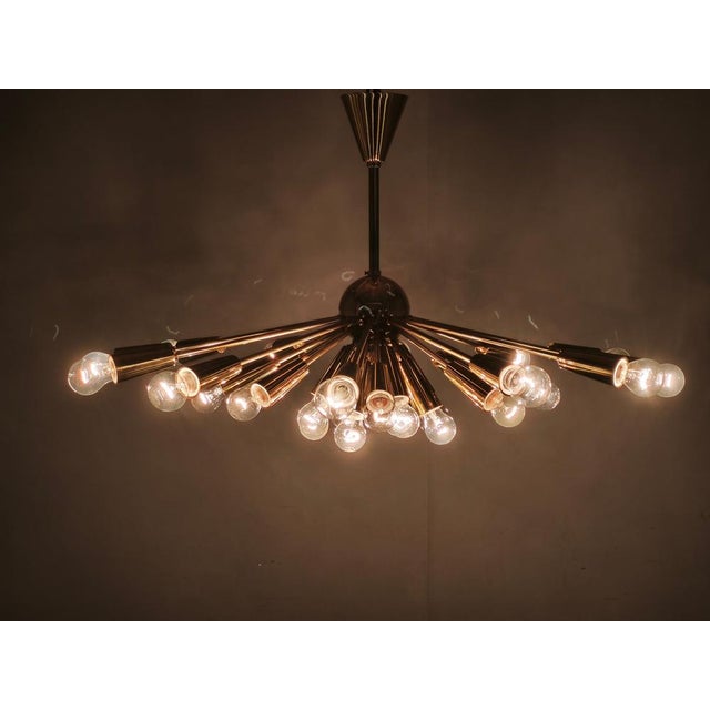28-Light Brass Sputnik Chandelierby Kamenický Šenov, Czechoslovakia, 1970s For Sale - Image 3 of 17