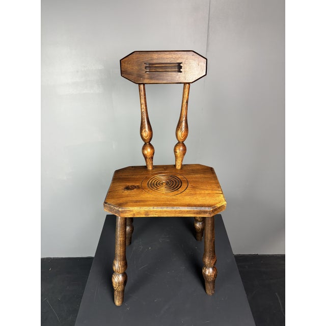 Modern Small Mid-Century French Brutalist Modernist Side Chair in the style of Charles Dudouyt, 1950s For Sale - Image 3 of 13