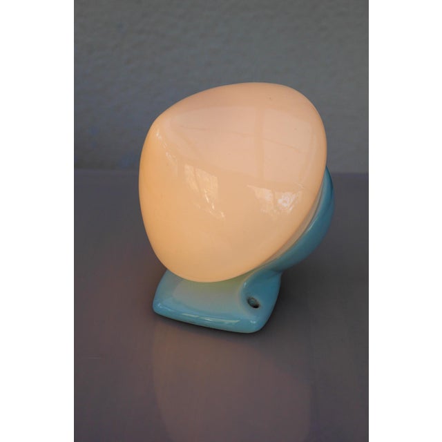 Glass Large Mid-Century Modern Pale Blue Bathroom Sconce from Ifö For Sale - Image 7 of 15