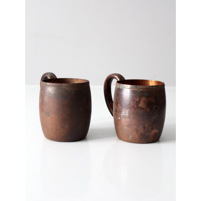 Vintage Copper Mugs With Handles Pair For Sale - Image 10 of 11
