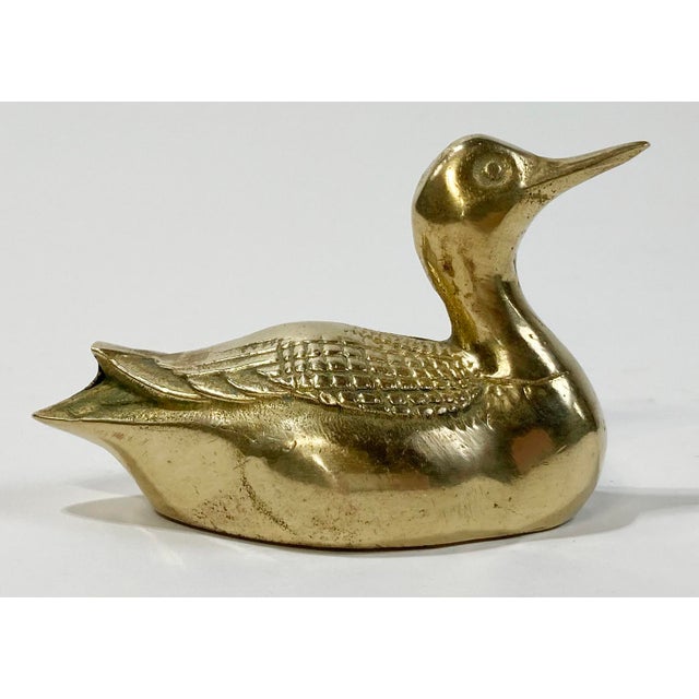 Vintage Brass Duck Paper Weight For Sale - Image 4 of 6