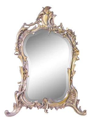 19th French Silvered Bronze Table Mirror