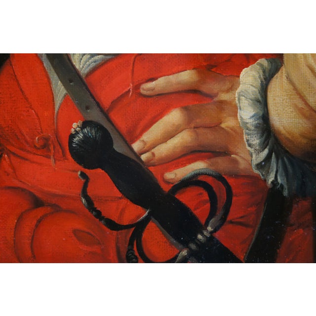 Wood Portrait of Halberdier Cosimo De Medici Soldier Oil Painting After Pontormo 30" For Sale - Image 7 of 12