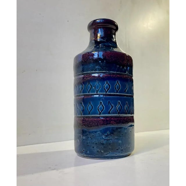 Chamotte Stoneware Vase in Blue and Purple Glaze from Bitossi, 1960s For Sale - Image 10 of 10