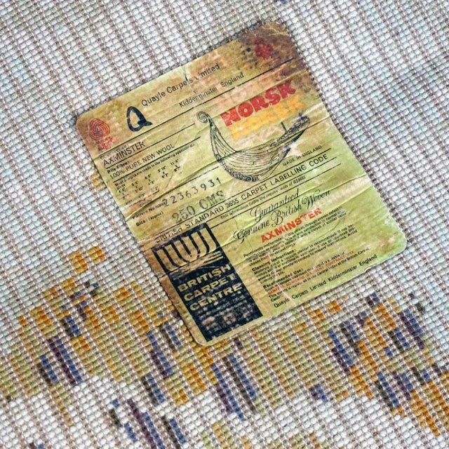 Vintage Circular Beige, Brown and Turquoise Wool Rya Rug, 1970s For Sale - Image 6 of 8