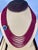 Ruby Red 480 Ct 7 Layer Natural Smooth Ruby Bead Necklace 14k Gold Sapphire Diamond Clasp For Sale - Image 8 of 18